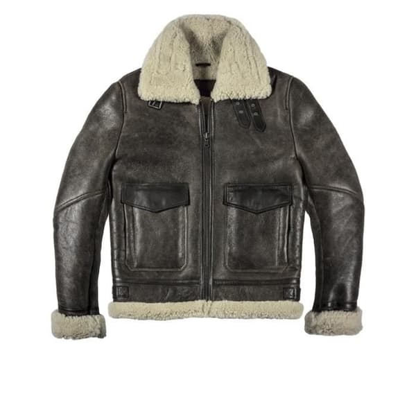 Helstons thunder bomber fårskinnsjacka - brun - 2XL