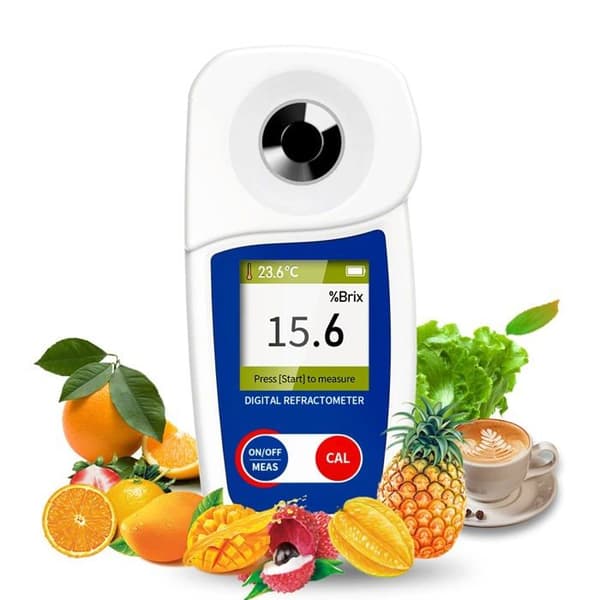FlagFront digital Brix-refraktometer 0–55% ±0,1% med automatisk temperaturkompensation, IP58