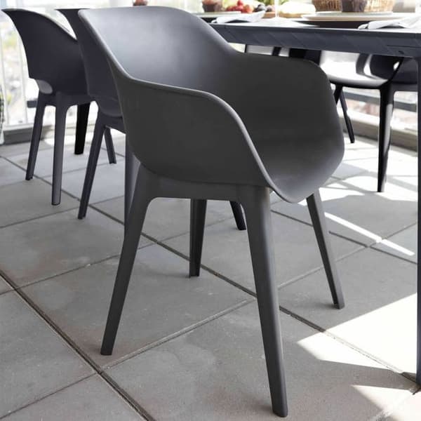Akola utomhusstolar - Keter - Set om 2 - Grafit - Harts - Ergonomisk