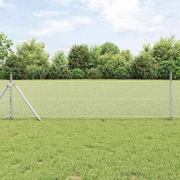 vidaXL Hexagonal stängsel Silver 0,8 x 50 m Galvaniserat stål 42005714