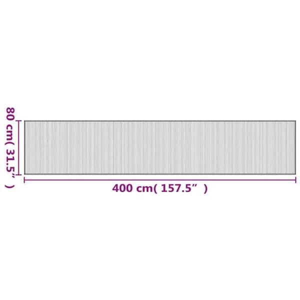 vidaXL Rektangulär matta brun 80x400 cm bambu, vardagsrumsmatta, köksmatta, rektangulär matta, sovrumsmatta 376920