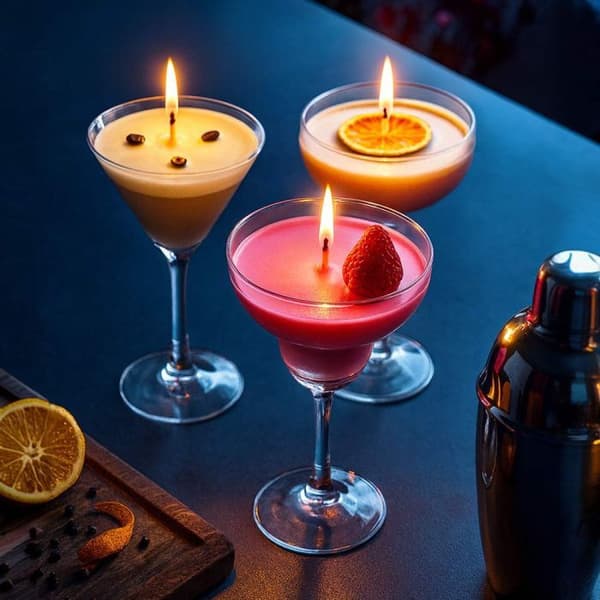 Parti 3 Glasljus Cocktails - Vit