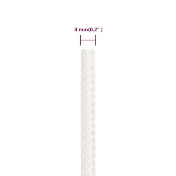 152539 vidaXL Båtrep Vitt komplett 4 mm 25 m Polypropylen