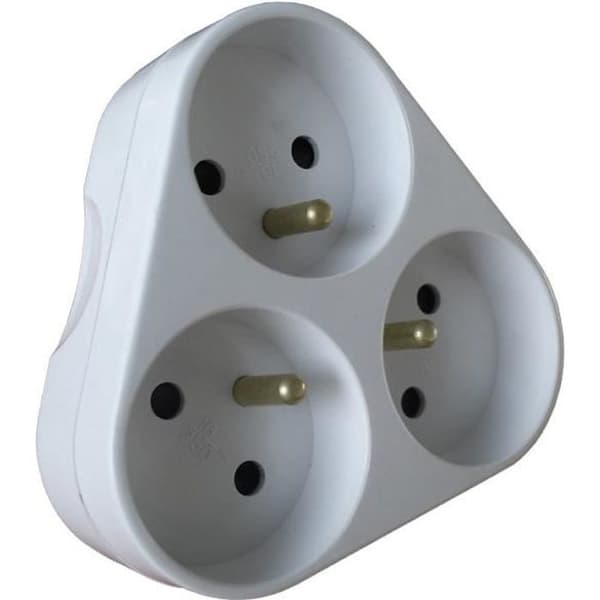 Triplite triangulär ZENITECH 16A vit - Grenuttag - Barnsäkerhet - NF-standard
