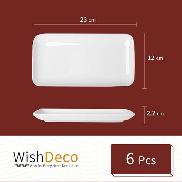 Presentationsfat - Deco - 9IN-6PLATS - Porslin - 6 stycken - Vit