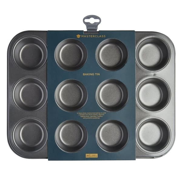Muffinsform - KITCHEN CRAFT - Plåt med 12 - Non-stick - Tjock stål - Diskmaskinssäker
