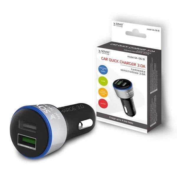 Savio Car Quick Charge-laddare Savio SA-06-B 3.0A 2xUSB