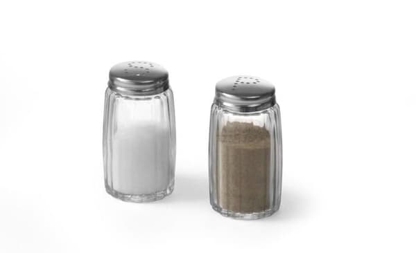 Hendi Saltskål och Pepparkvarn set 40 mm x 70 mm, vit, lock i rostfritt stål