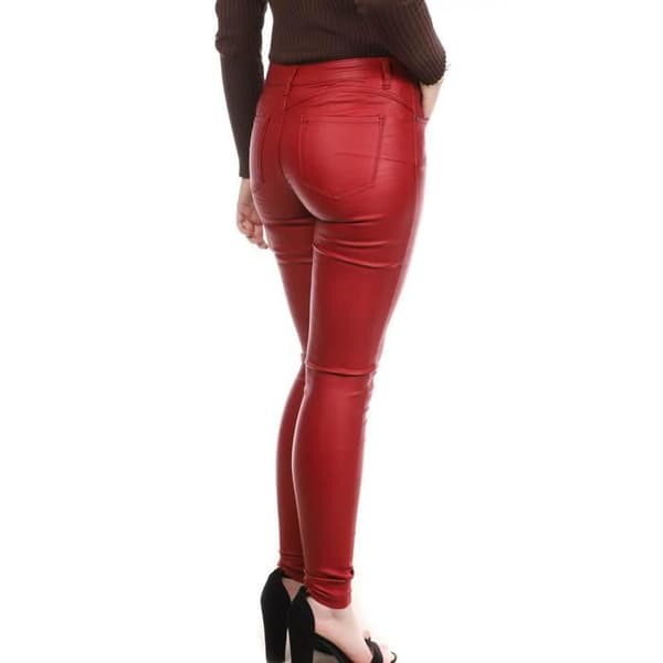 Röd skinny lackbyxa Monday Premium