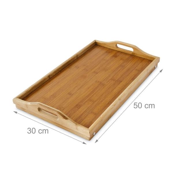 Sängbricka - Relaxdays - 10012858 - Bambu - 50 x 30 cm - Fällbara ben