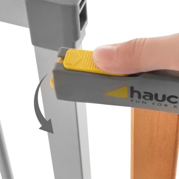 Säkerhetsgrind - HAUCK - Woodlock 2 - Trä - Grå - Förlängning 9cm