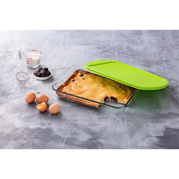 Rektangulär glasform - PYREX - COOK&STORE - 17x10 cm - Tålig mot termiska stötar - Lock ingår