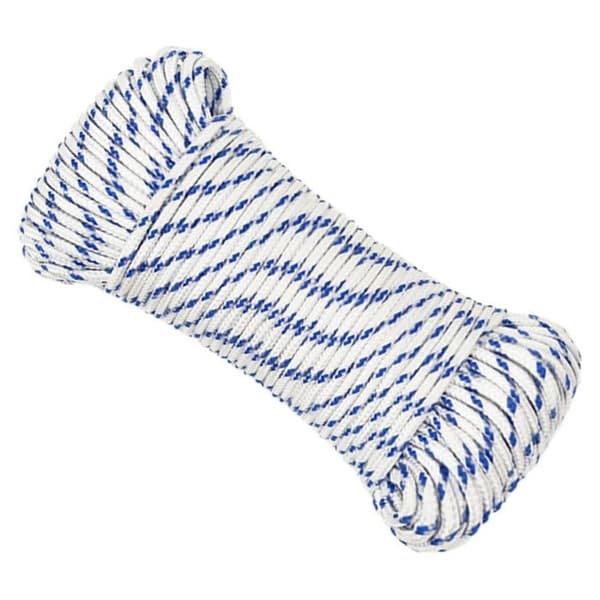152270 vidaXL Båtrep Vit 3 mm 50 m Polypropen