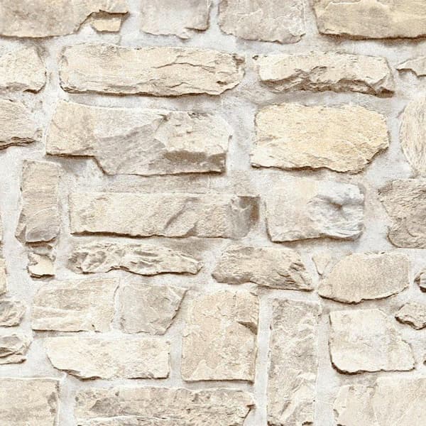 Non-woven tapet - A.S. Création - Elements II - Stenimitasjon - Beige - 53 cm x 1005 cm