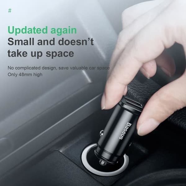 Baseus Billaddare 30W Dual USB Quick Charge Svart