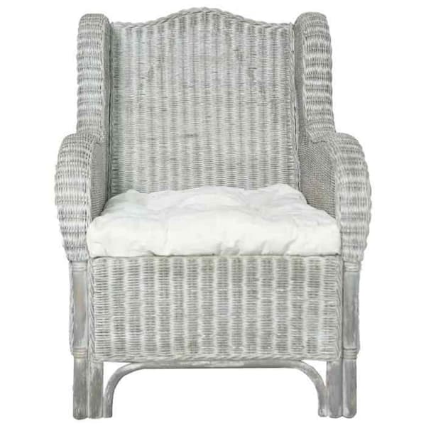 vidaXL Soffa med Dyna Vardagsrum Fåtölj Soffa Stol Vardagsrum Hem Interiör Sovrum Grå Rotting 325464