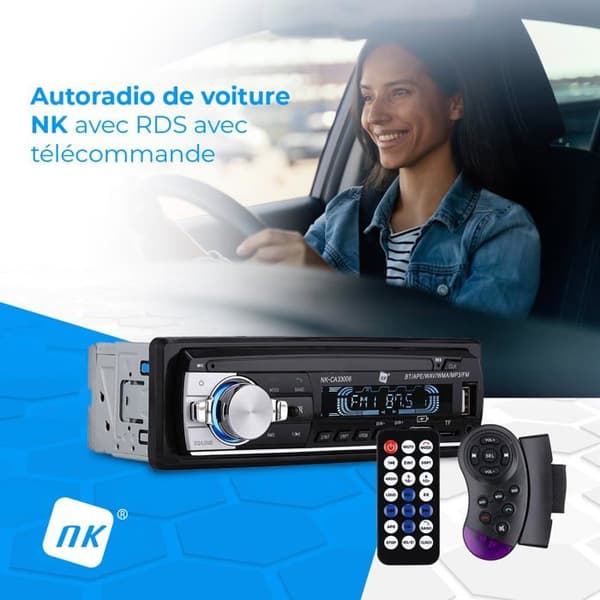 Autoradio 1 DIN - NK - Modell NK - Bluetooth 5.0 - Dubbel USB/TF - 4x40W