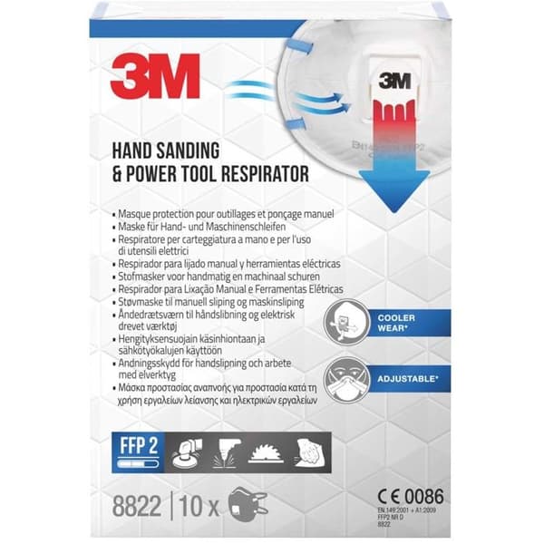 8822 - Dammskyddsmask med ventil 3M™ Cool Flow™ FFP2