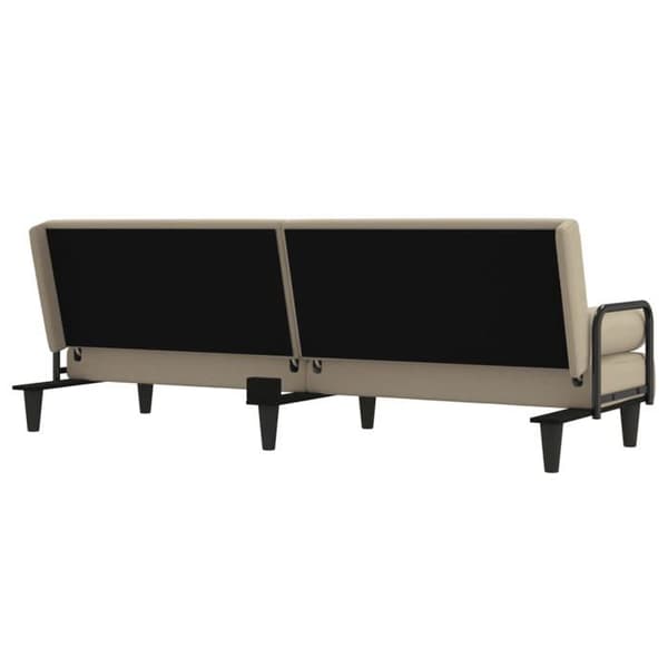 vidaXL Sängsoffa med armstöd krämfärgad tyg 351940