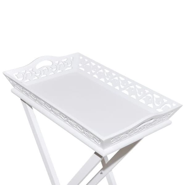 Sidobord - vidaXL - Vit - MDF - Fällbar - Contemporary design