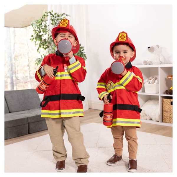 Melissa och Doug Pack kostym Brandman och tillbehör