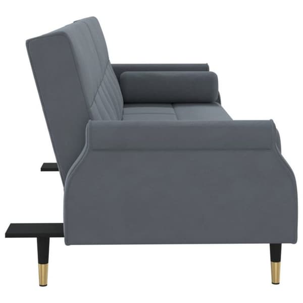 vidaXL bäddsoffa med kuddar mörkgrå sammet 351858