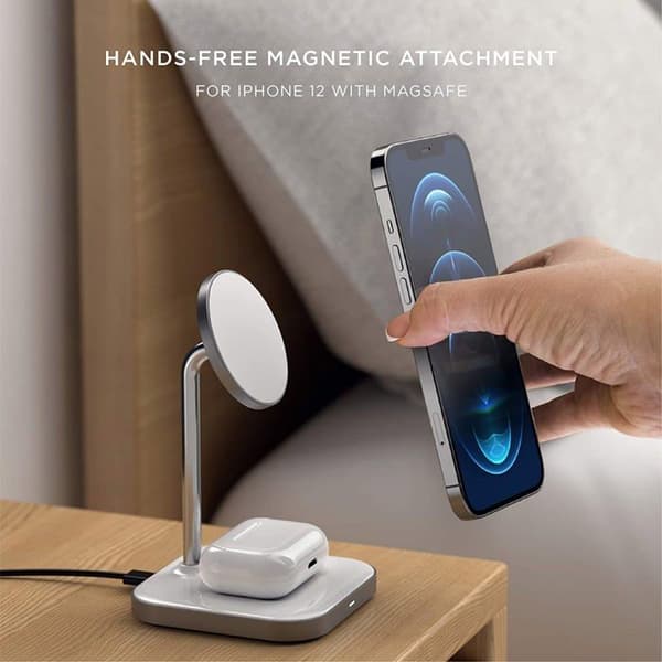 Trådlöst laddningsställ 2 i 1 iPhone Airpods Satechi