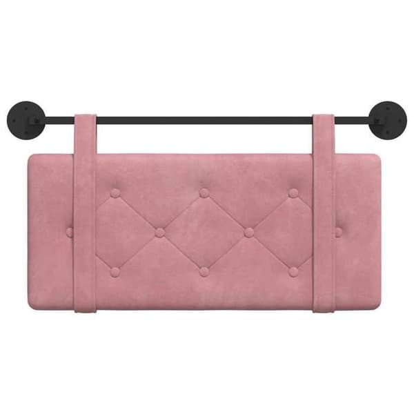 vidaXL Väggmonterad Sänggavel Rosa Sammet 42031559