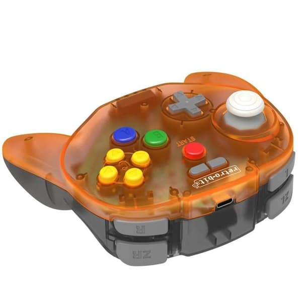 Retro-Bit Tribute 64 2.4GHz Trådlös Kontroller för Nintendo 64/Switch/PC/Mac Orange Hawk