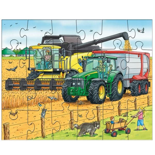 Pussel 3 x 24 bitar: Traktor & Co
