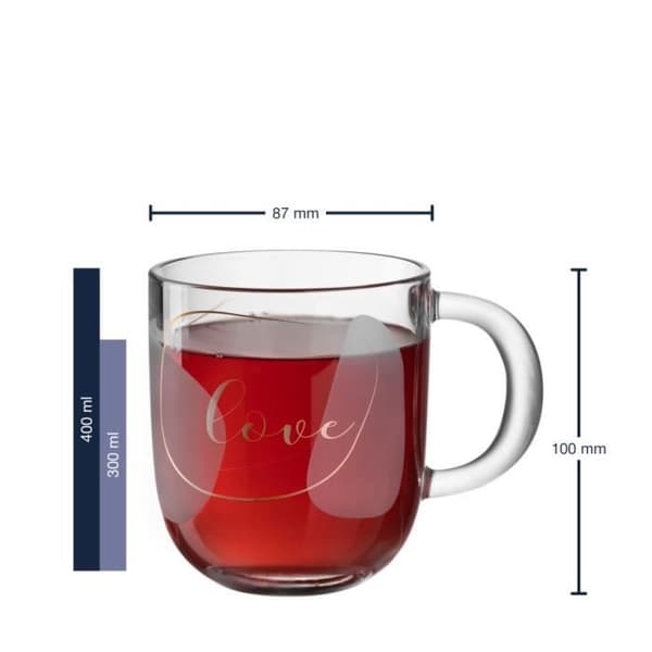 PRESTOASKA 2 KOPPAR 400 ML LOVE - LEONARDO