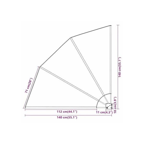 Integritetsduk för balkong - vidaXL - 140x140 cm - Svart - Polyester - Fällbar - Väderbeständig