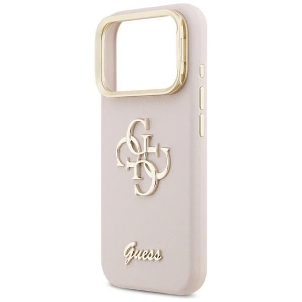 Guess Grained Big 4G Stativkamerafodral för iPhone 17 Pro 6.3" Rosa