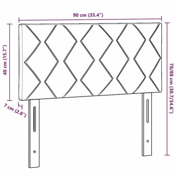 vidaXL Sänggavel Mörkgrå 90 cm Sammet 42007223