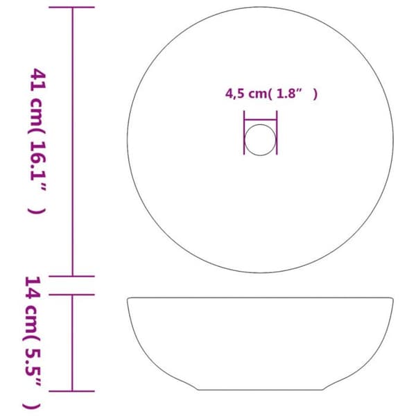 Multifärgad rund tvättställ Φ41x14 cm keramik