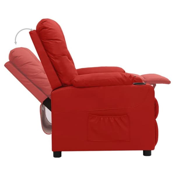 vidaXL Recliner Röd vinröd Konstläder