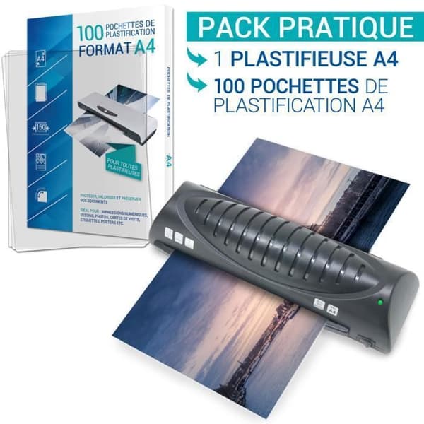 Plastifierare - TEXET - A4 - 30 cm/min - 100 A4-fickor ingår