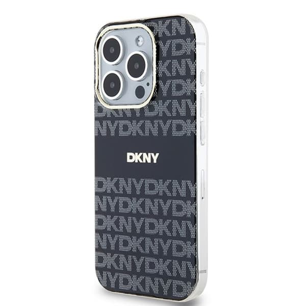Coque iPhone 15 Pro - DKNY - IML Mono & Stripe - Svart - Optimal skydd - Elegant