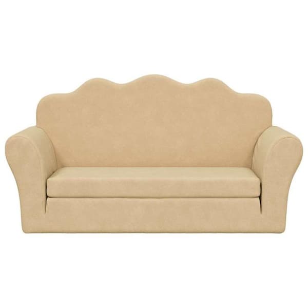Barnsängsoffa 2 platser kräm mjuk plysch