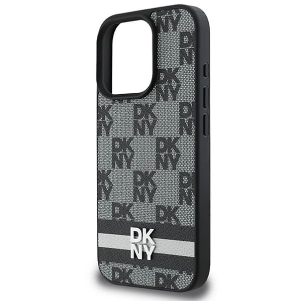 Telefoncase - DKNY - iPhone 16 Pro - Läder - Rutig mönster - Tryckta ränder