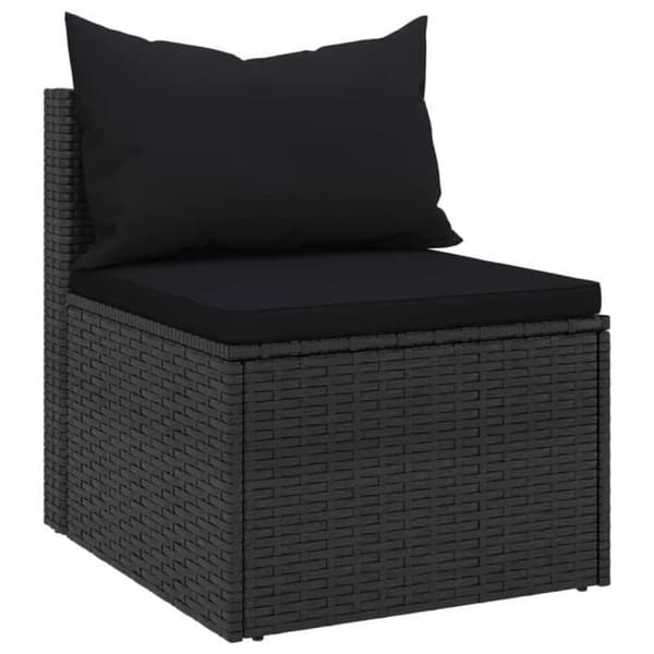 vidaXL Centrala trädgårdssoffor och kuddar 2st Svart Flätad resin 362332