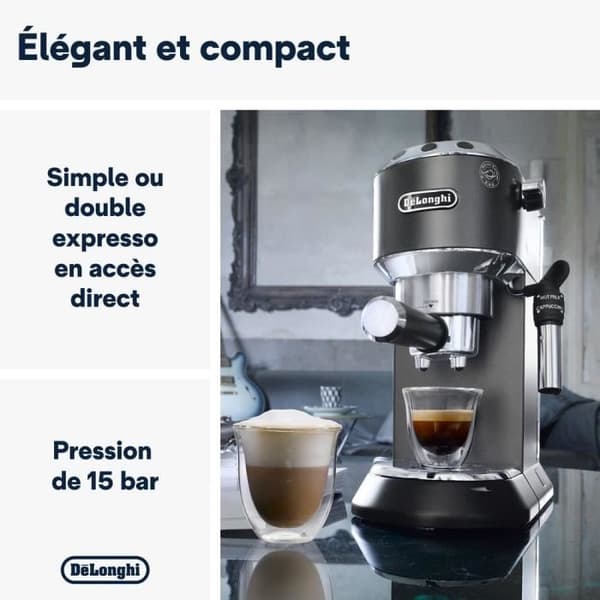 Manuell espressomaskin - De'Longhi - Dedica Style - EC685.BK - Svart
