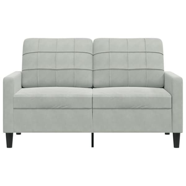 vidaXL 2-sitssoffa Ljusgrå 120 cm Sammet, soffa, stoppad soffa, vardagsrumssäte, loveseat, vardagsrumsoffa, 4007614