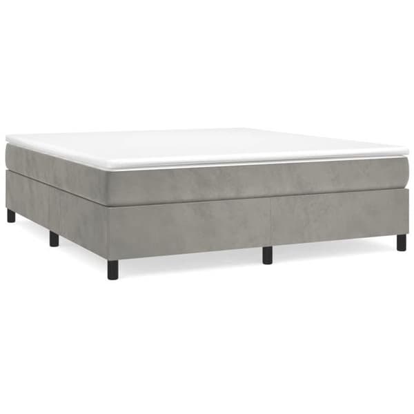 vidaXL Sängram med lameller ljusgrå 180x200 cm sammet 3121132