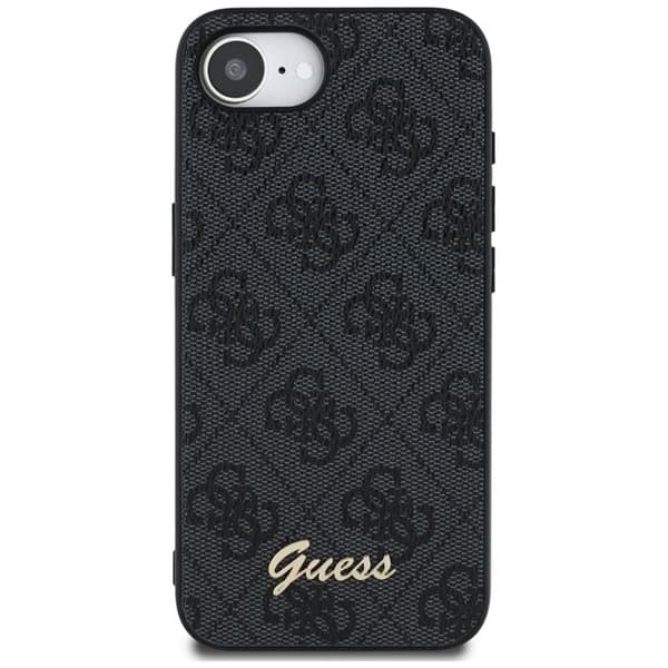Coque Guess 4G med MagSafe-logga för iPhone 16e (svart)