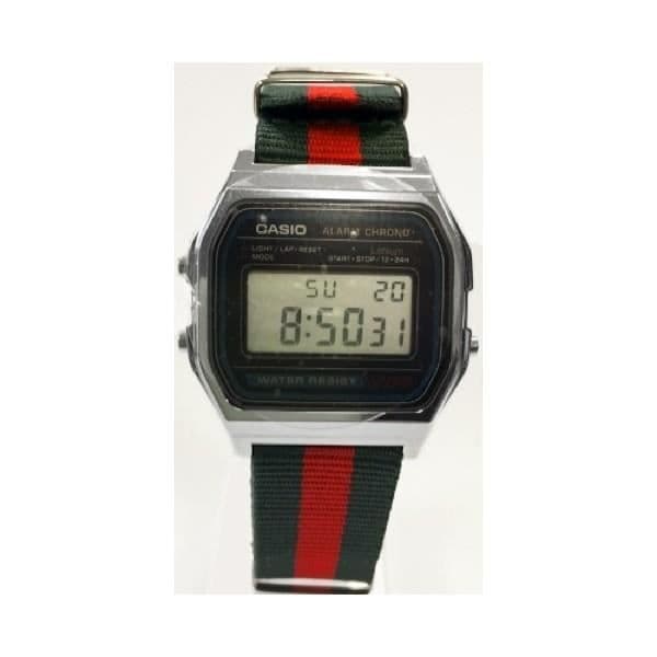 Klocka - CASIO - A158W - Tyg - Rostfritt stål - Digital - WR 30m