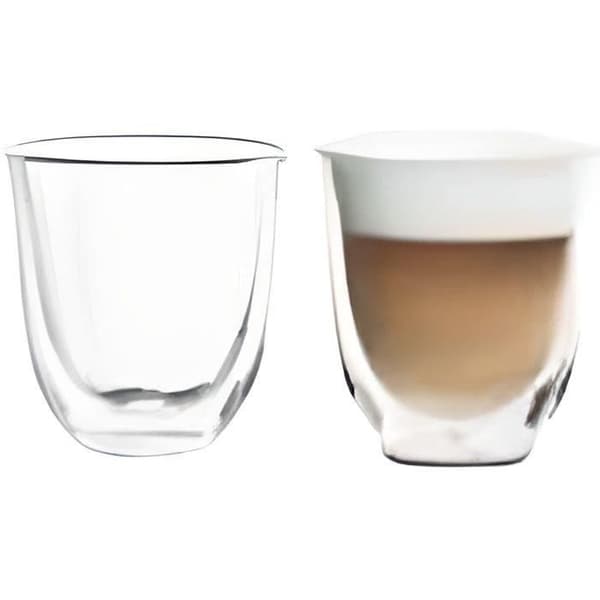 Set med 2 capuccinokoppar - DELONGHI - Dubbla väggar - 19 cl