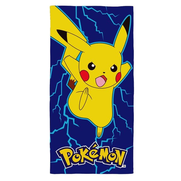Tryckhandduk 100% Bomull - POKEMON VOLT - Blå - 70x120cm