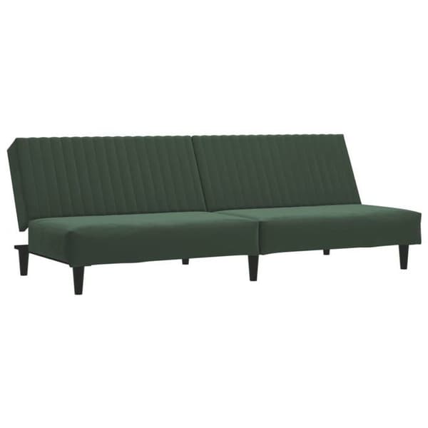 vidaXL 2-sits bäddsoffa Mörkgrön sammet 375928