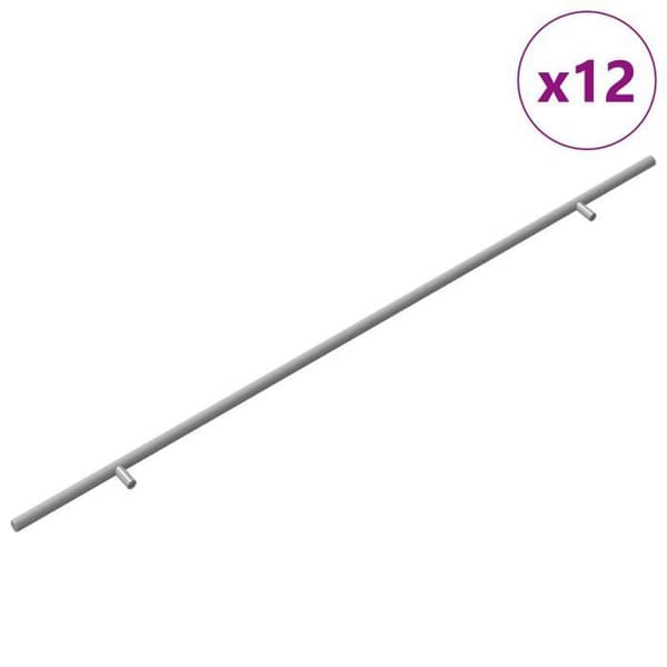 Möbelhandtag i rostfritt stål 800 mm silverfärgad – 12-pack